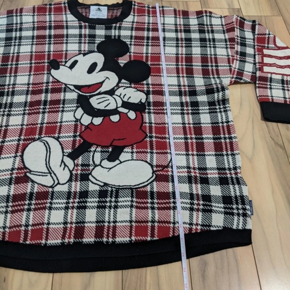 NWT! Disney World Holiday Plaid Mickey Spirit Jersey Sweater Red Black Size L - Picture 5 of 14